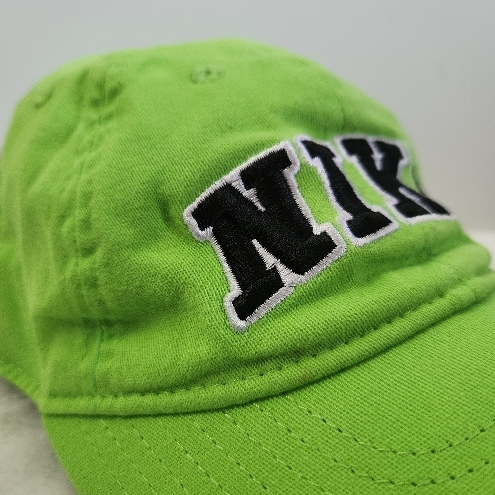 Nike Lime Green Black White Swoosh Just Do It Baseball Hat Cap Unisex Size 4-7 - Picture 4 of 11
